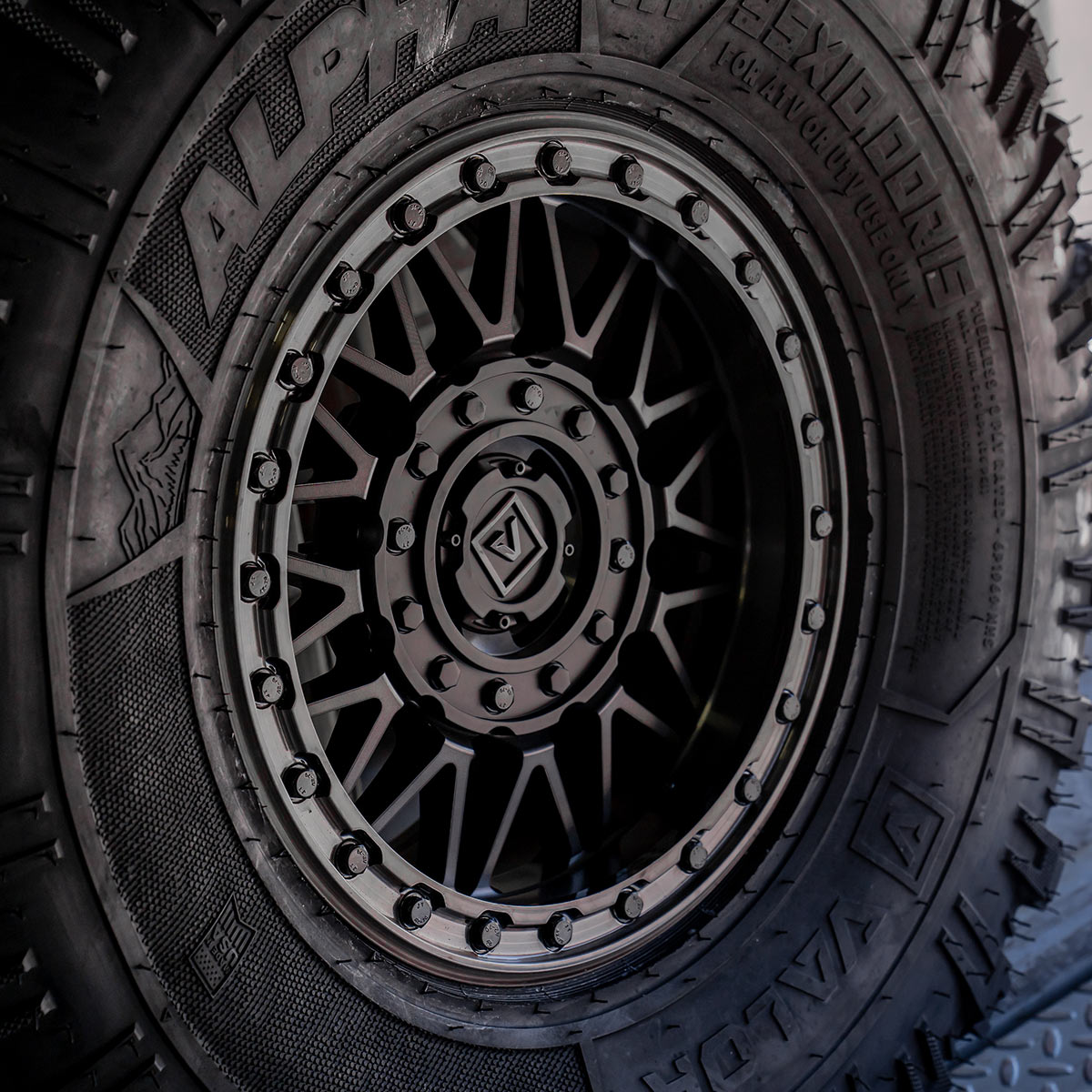 V08 Satin Black UTV Beadlock - Valor Offroad