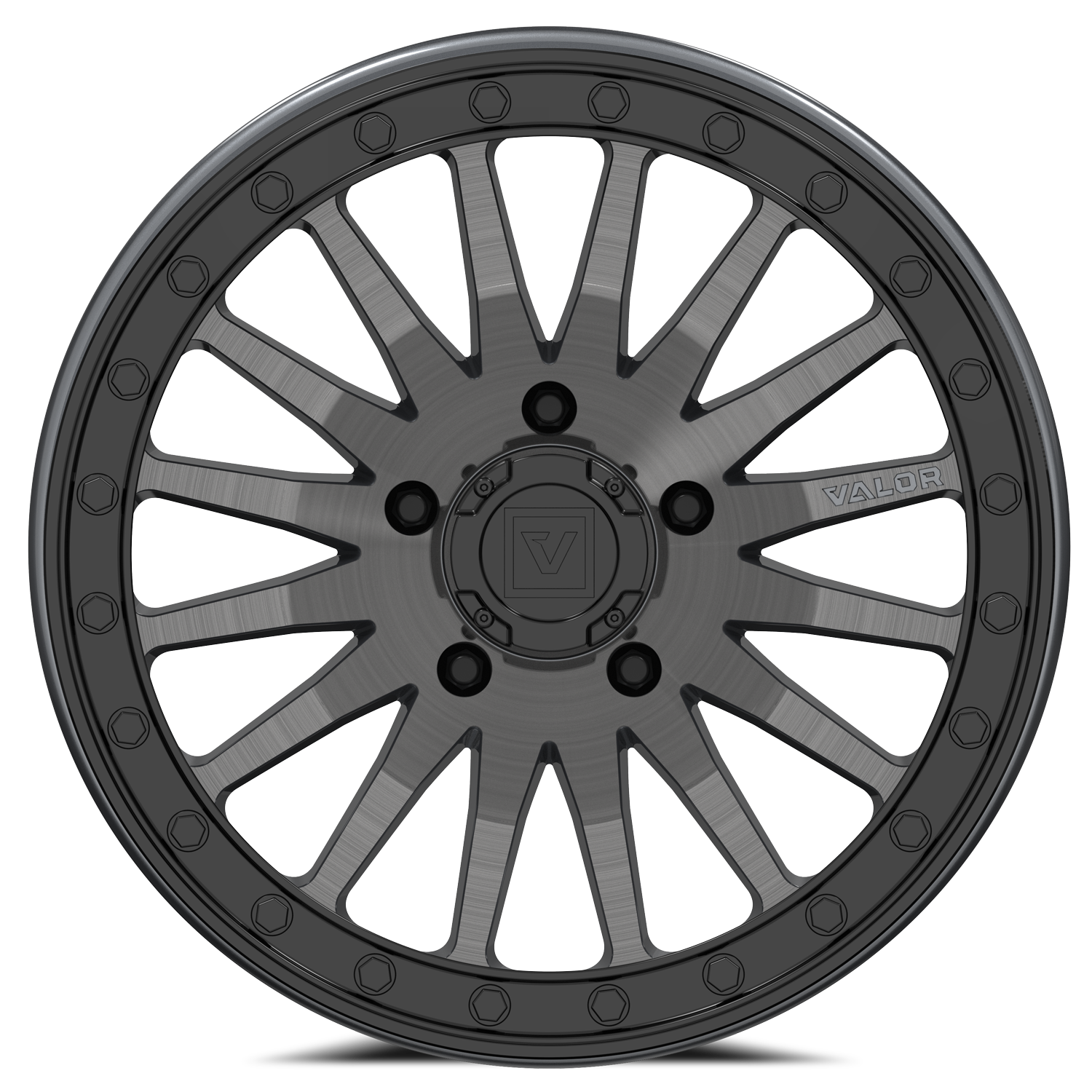 V06 Brushed Gunmetal UTV Beadlock - Valor Offroad